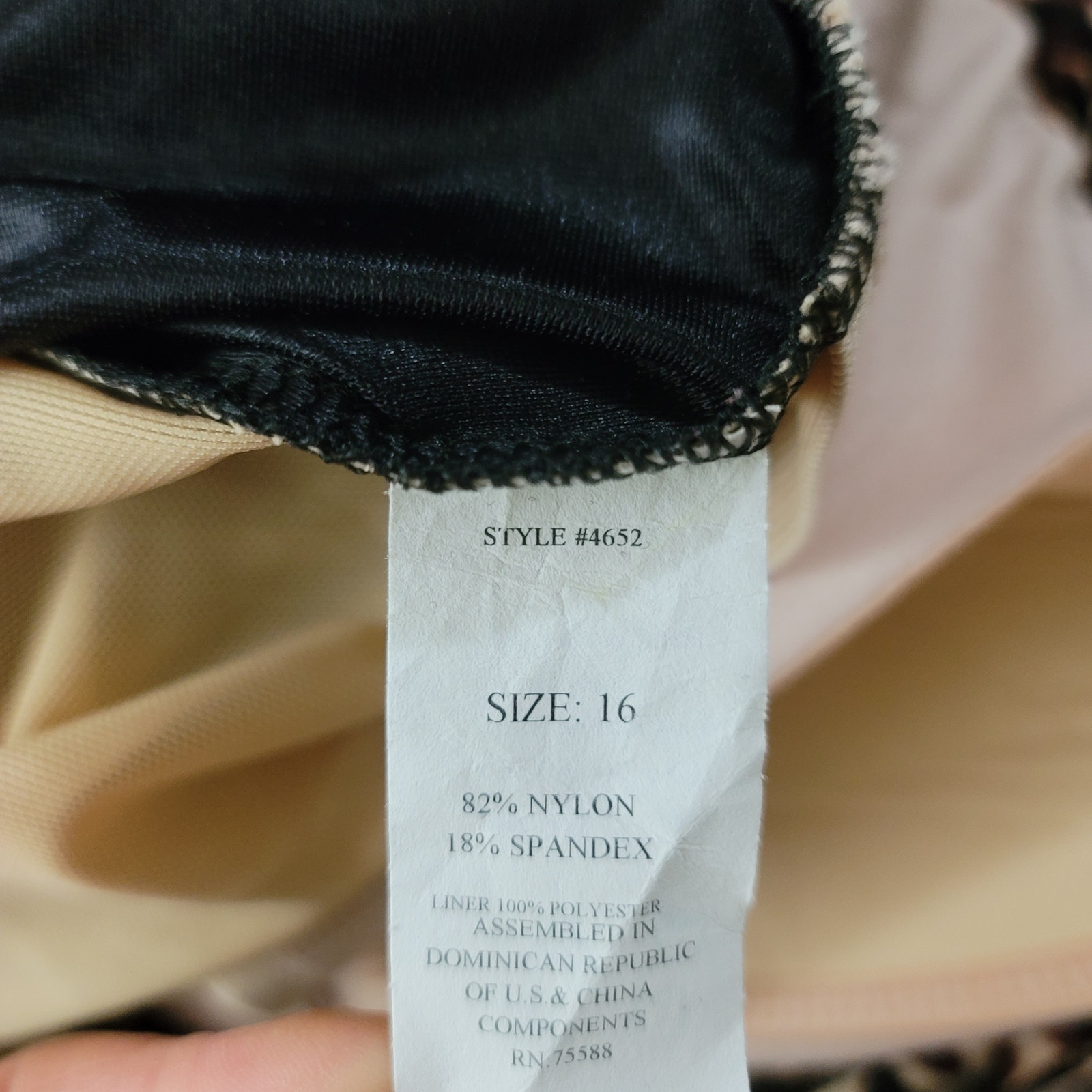 Animal Print Swimsuit Wrap Skirt One Piece Black Tan Vacation Coastal Beach 16 — image 4 of 4